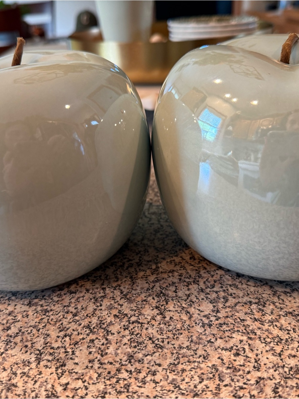 Ceramic Apple Accent  - glossy blue finish